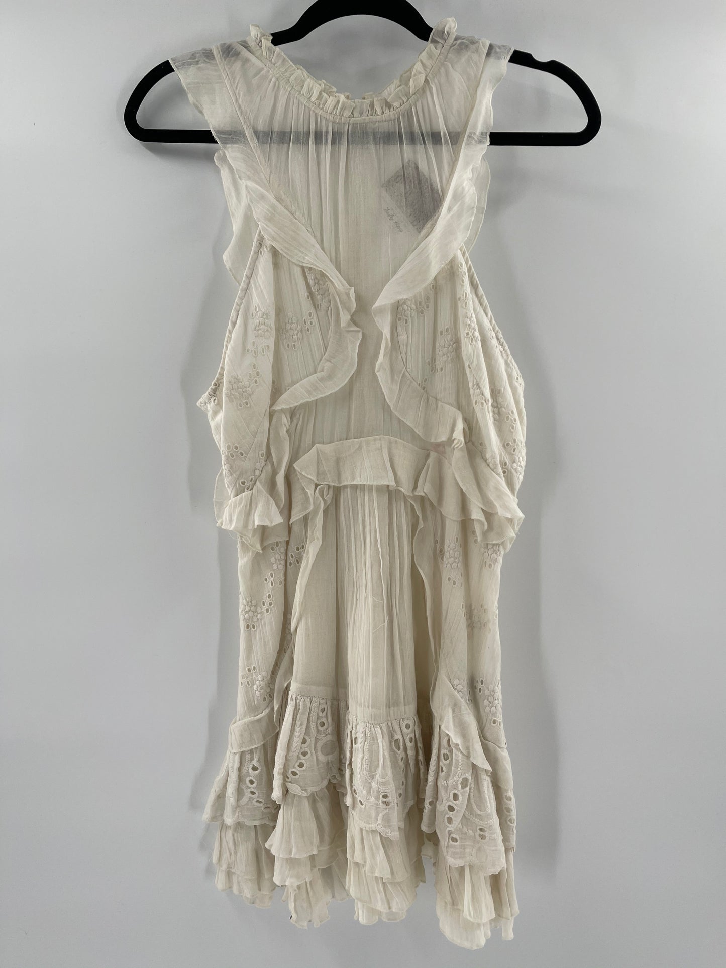 Urban Outfitters Cream Ruffled Mini Dress (SzS)