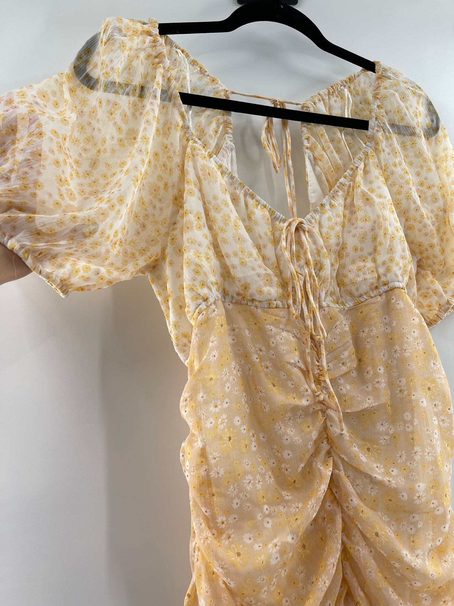 Free People Tessa Ruched Daisy Dress (Large)