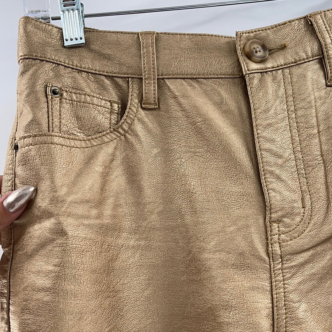 BDG Faux Leather Gold Pants (Sz 27)