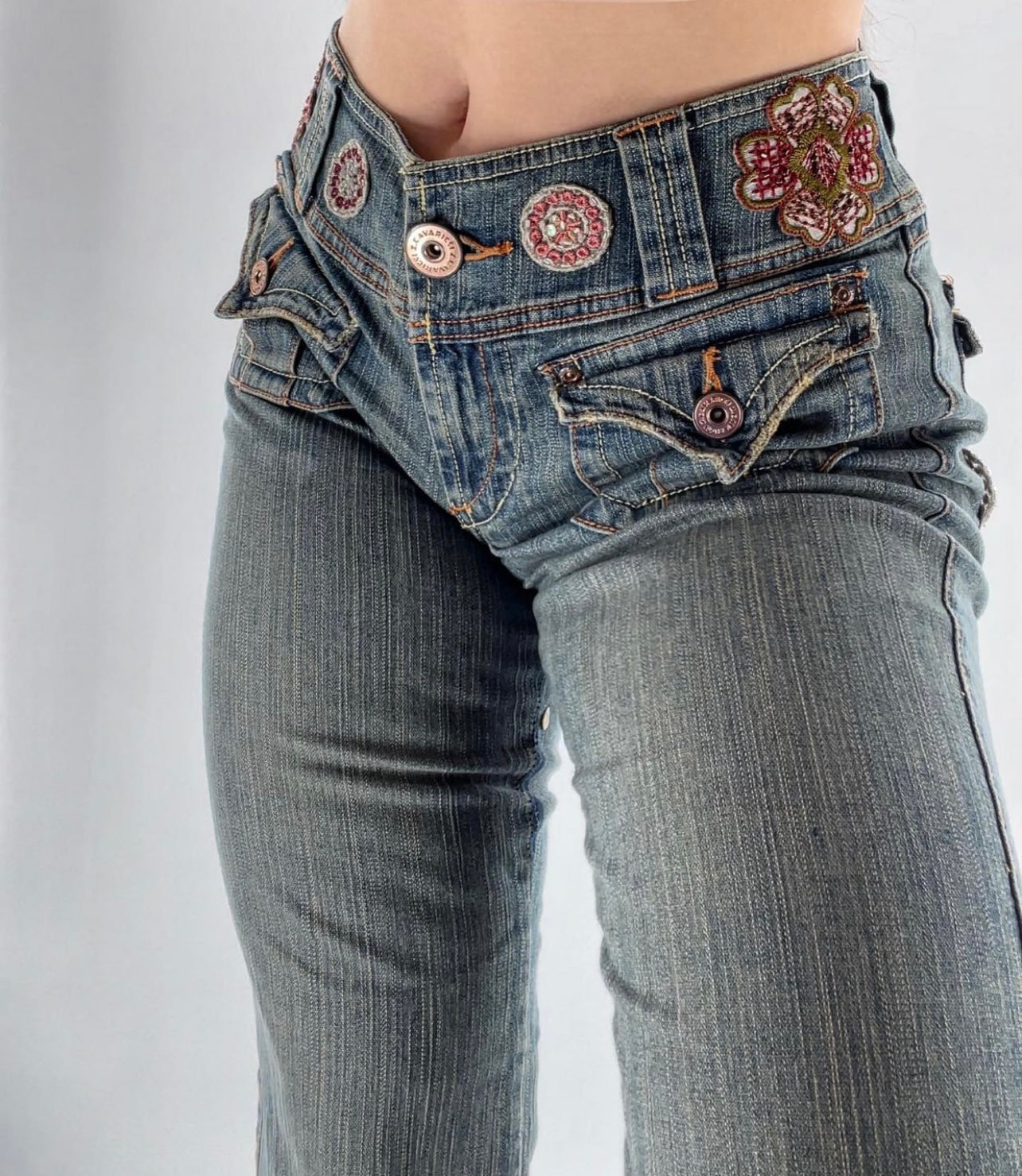 Vintage Z. Cavaricci Embellished Flares (Sz 11)