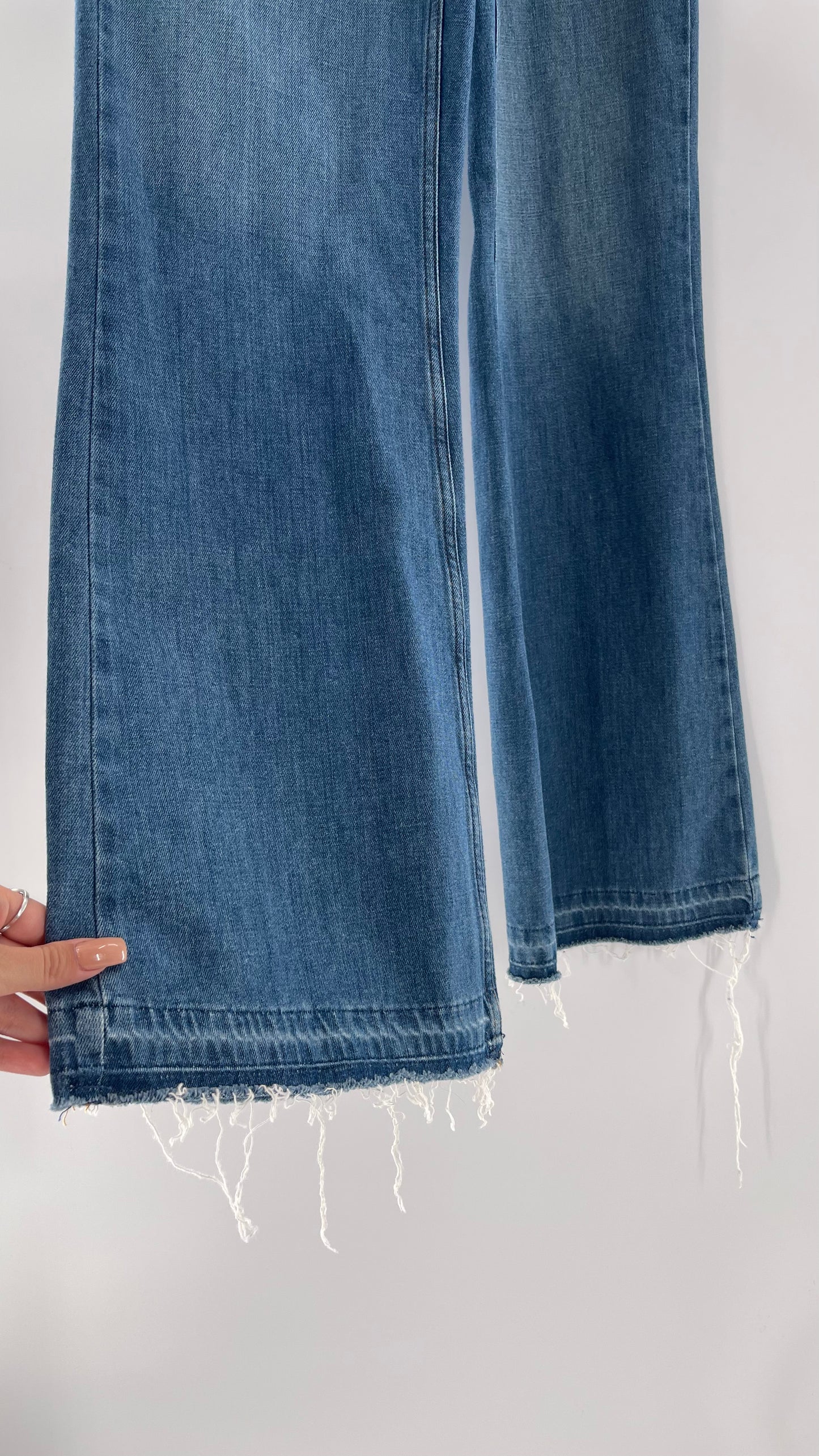 Free People Wide Leg Medium Wash Jeans (28)