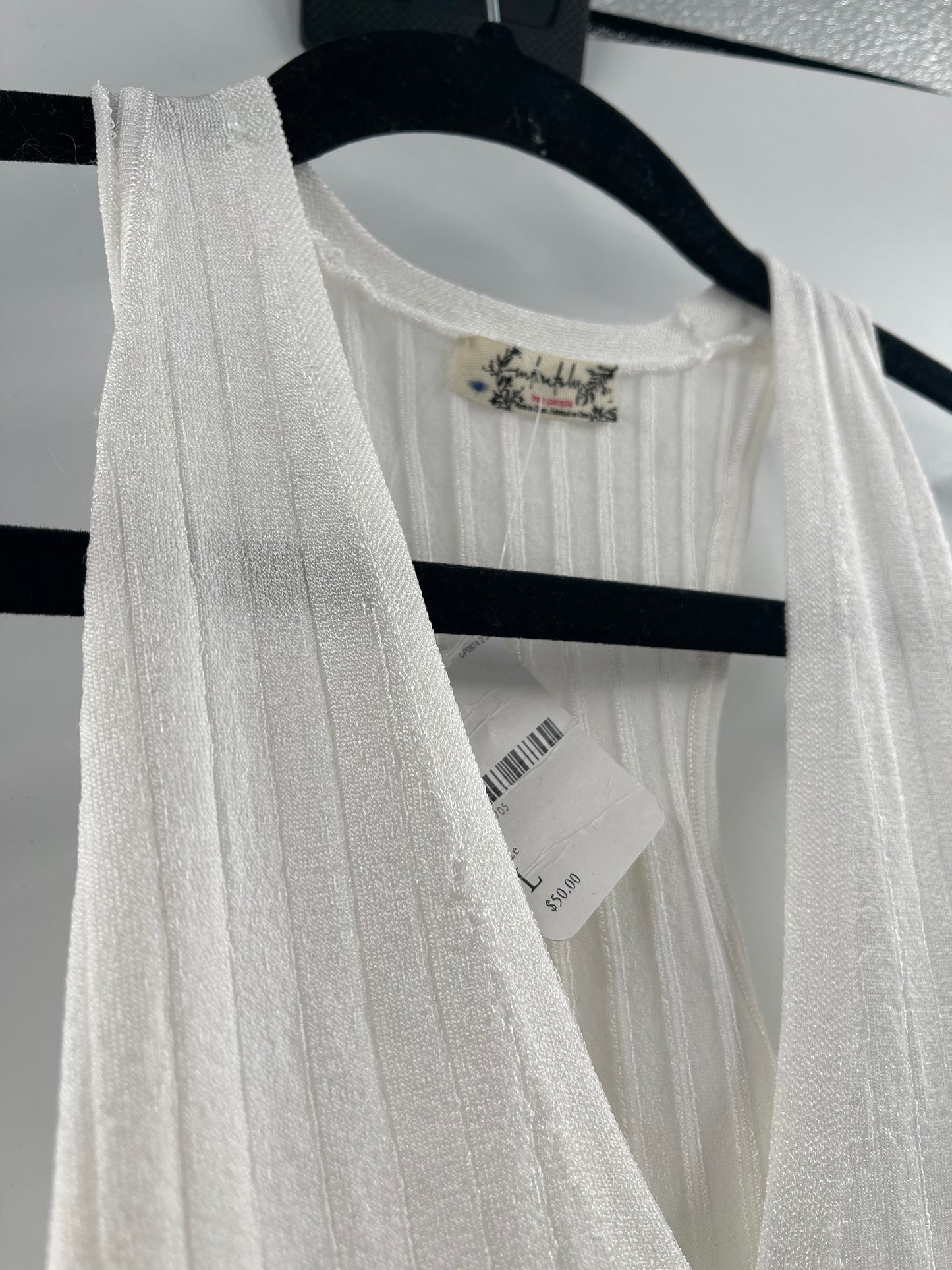 Intimately Free Bible White Ribbed Bodysuit (L)