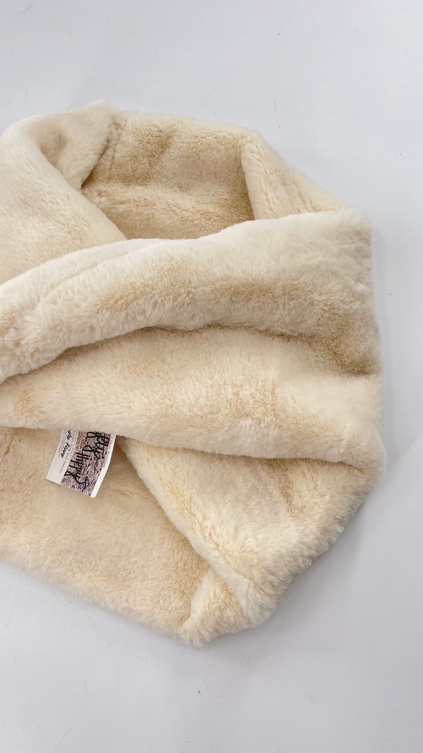 Free People Cream Fluffy Infinity Scarf (OS)