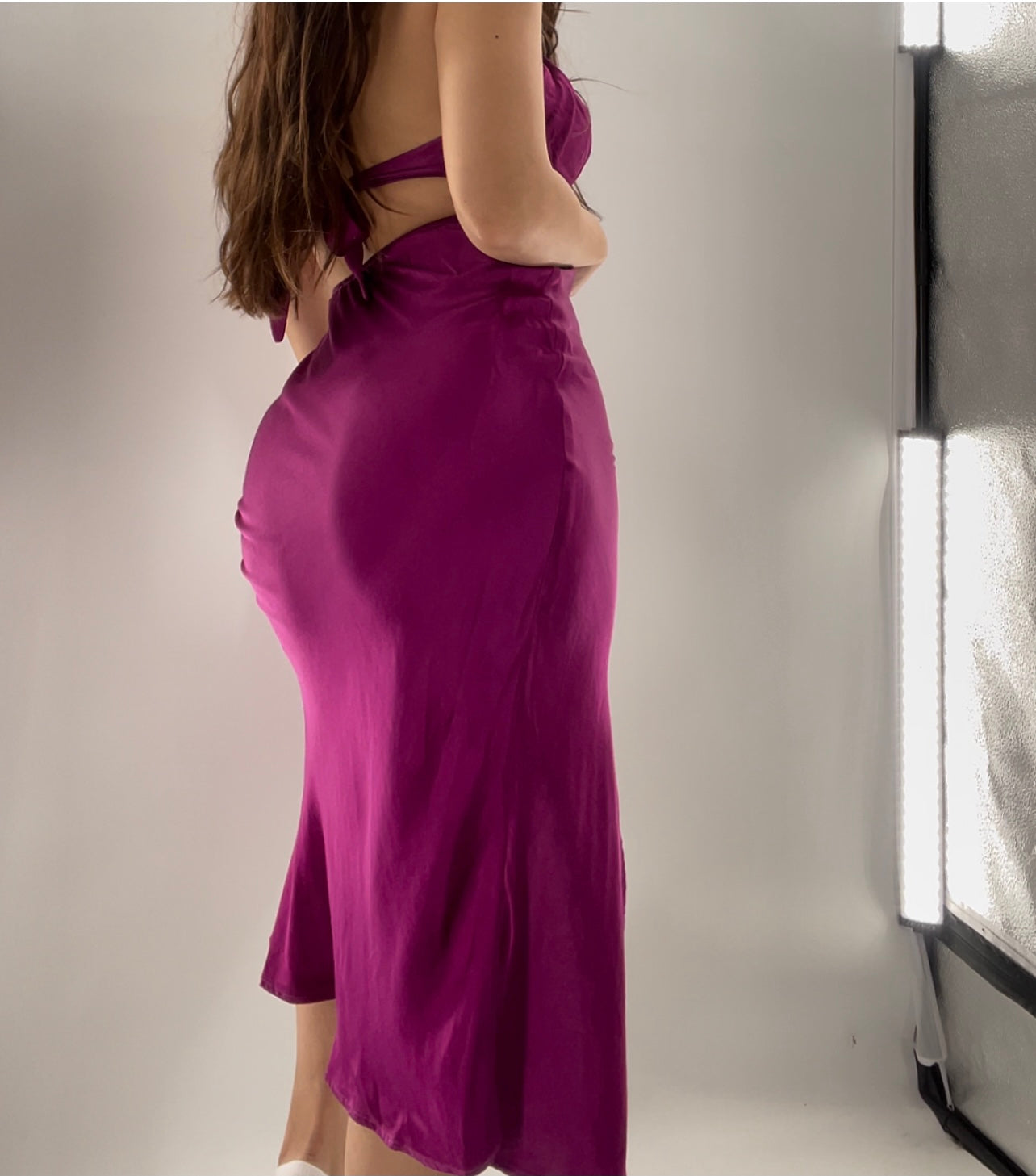 Rays for Days Silky Plum Toned MIDI (XS)