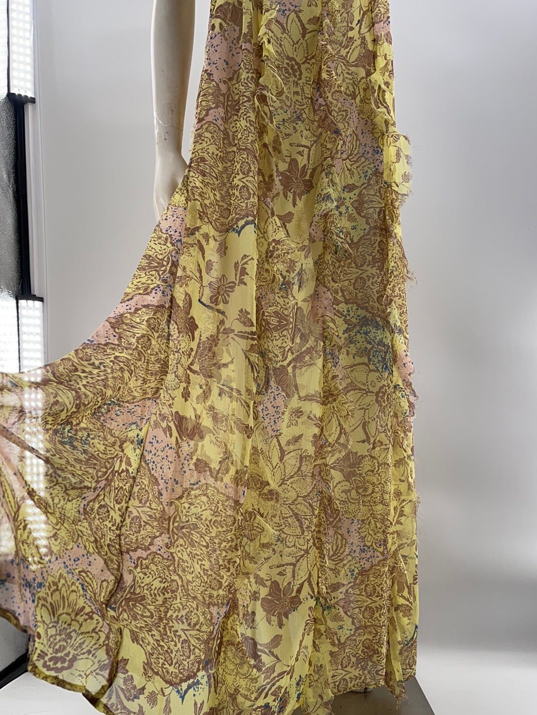 Intimately Free People Yellow Ruffled Maxi (S)