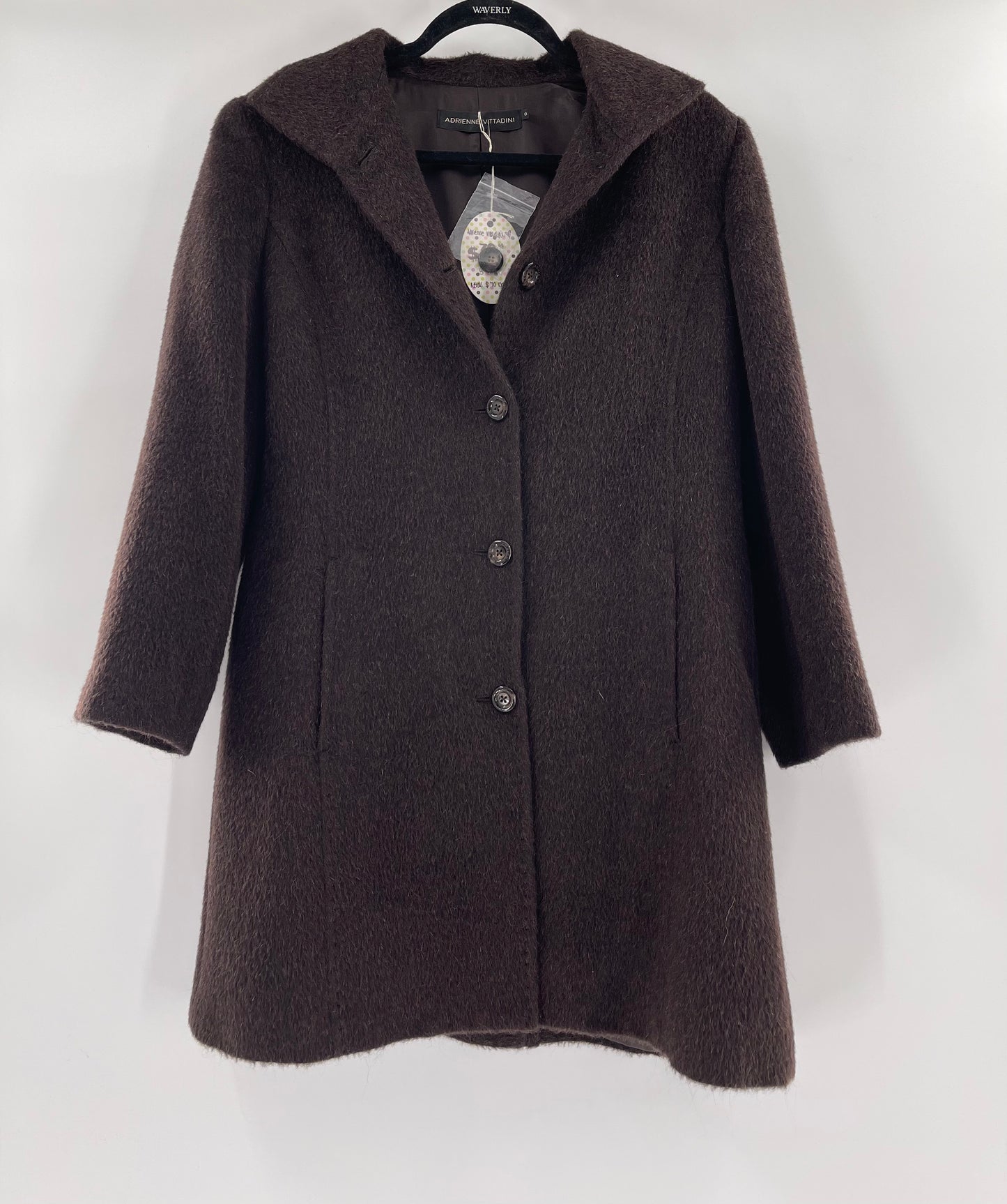 Adrienne Vittadini Brown Wool Coat (Size 8)