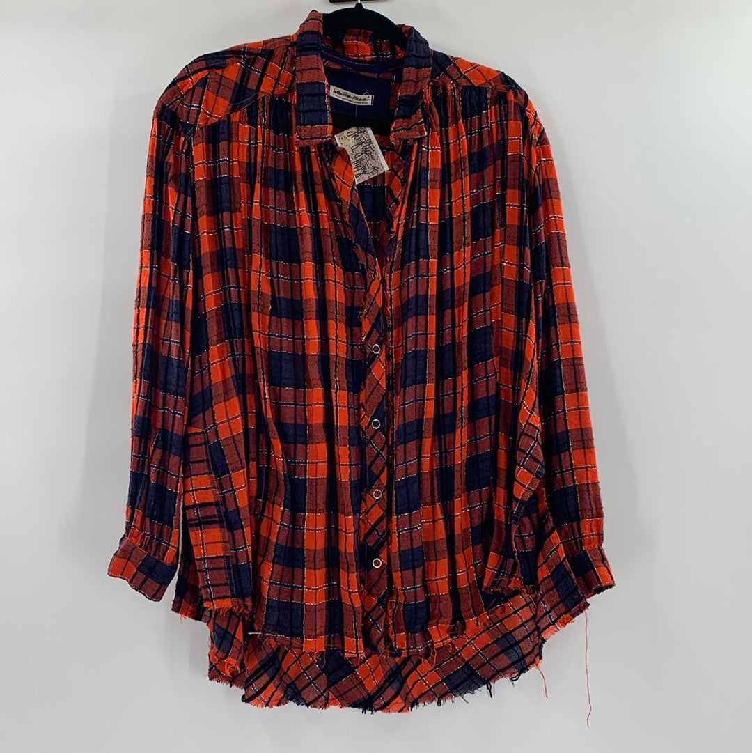 Free People Red Oversized Flannel (XS)
