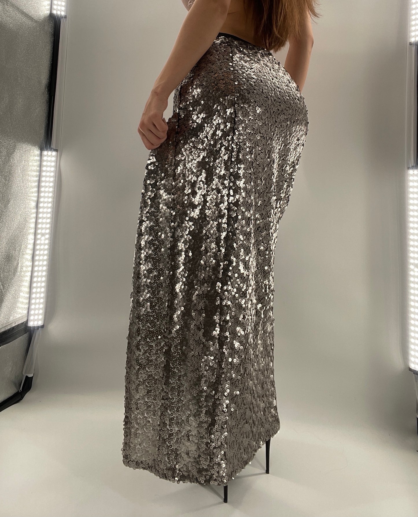 Blu Moon Free People Silver Sequin Skirt (Medium)