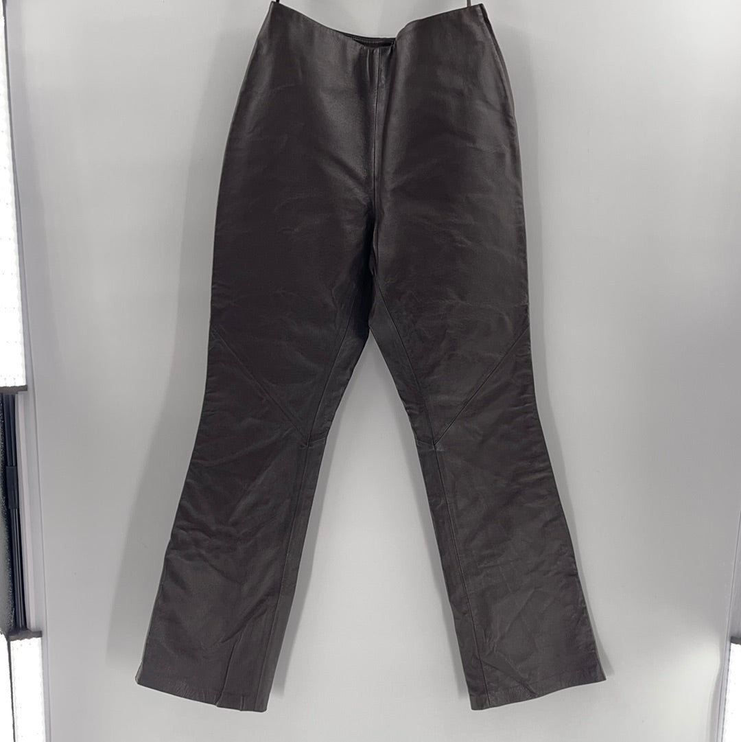 Vintage Spiegel Brown Leather Flares (Sz8)