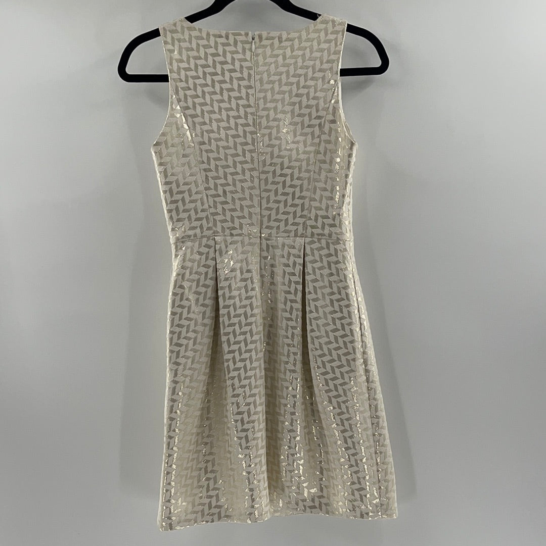 White House Black Market - Metallic Gold Sleeveless Mini Dress (Size 00)