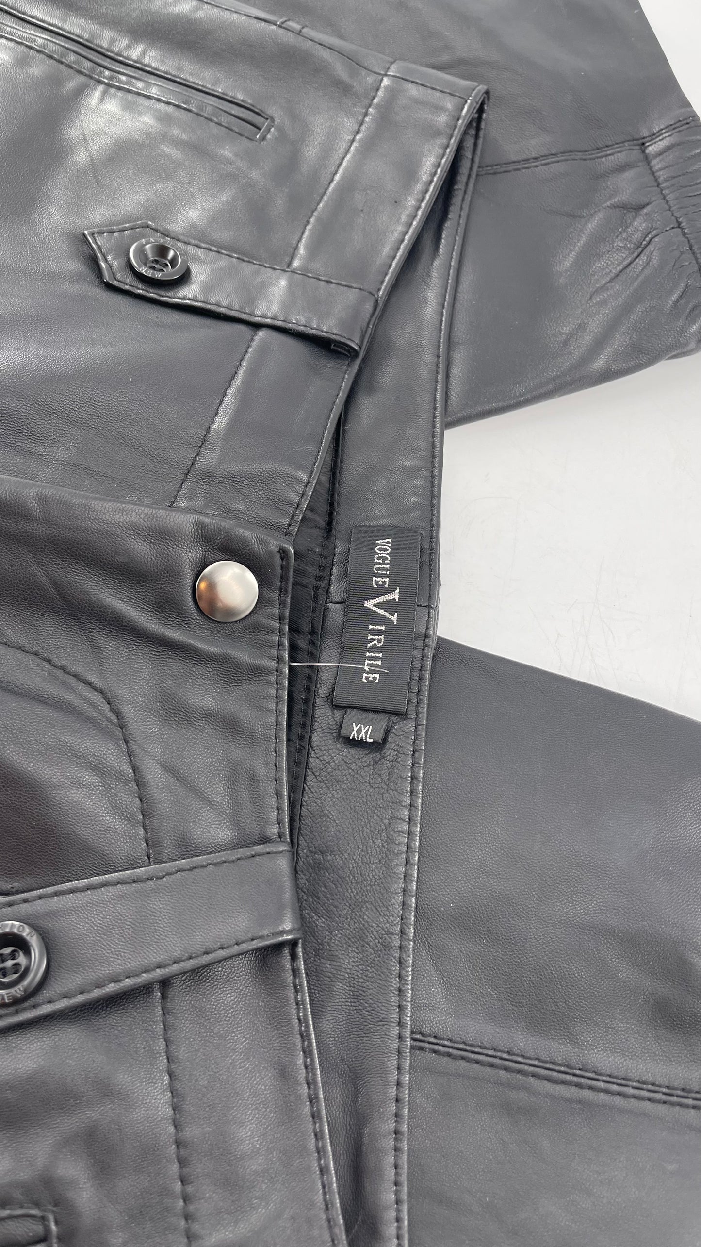 Vintage Vogue Virile 100% Sheepskin Leather Bermudas (XXL)