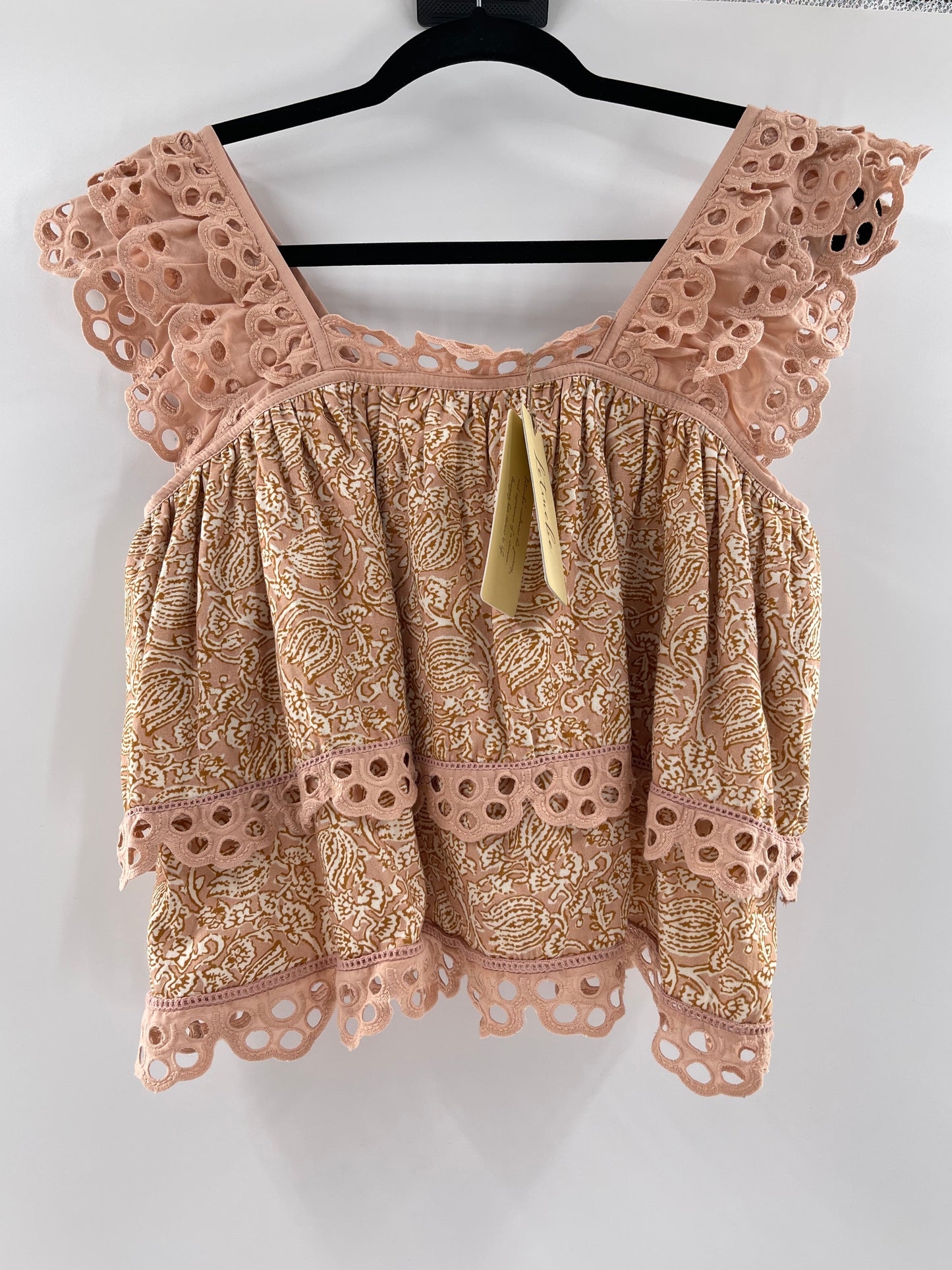 Anthropologie Let me Be Delicate Ruffle Sleeve Tank (Small)