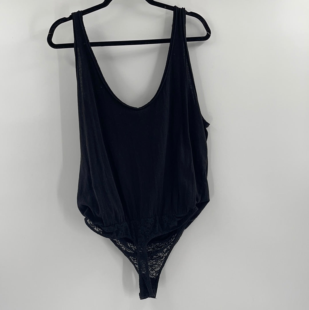 Intimately Free People Black Jersey Bodysuit (M)
