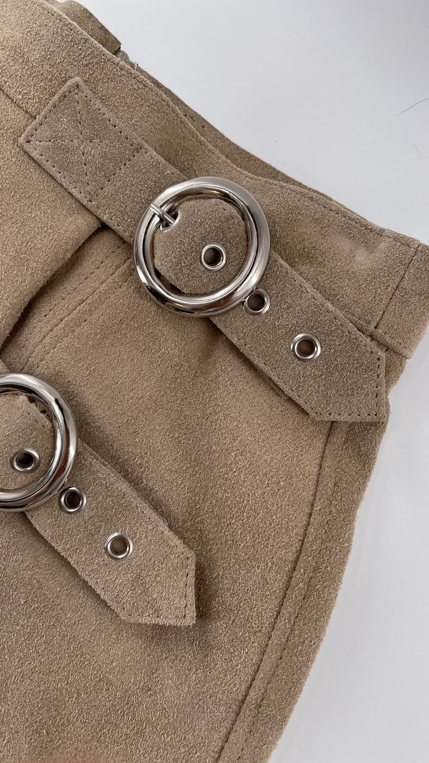 Free People Understated Genuine Suede Light Tan