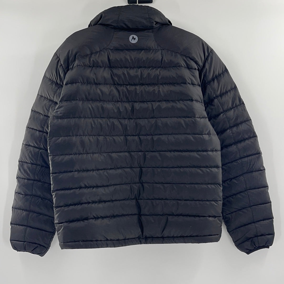 Marmot Black Puffer Jacket Front Zipper (Size M)