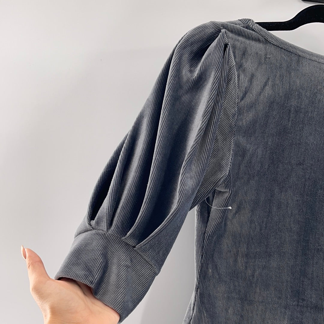 Intimately Free People Grey Velvet Bodysuit (XS)