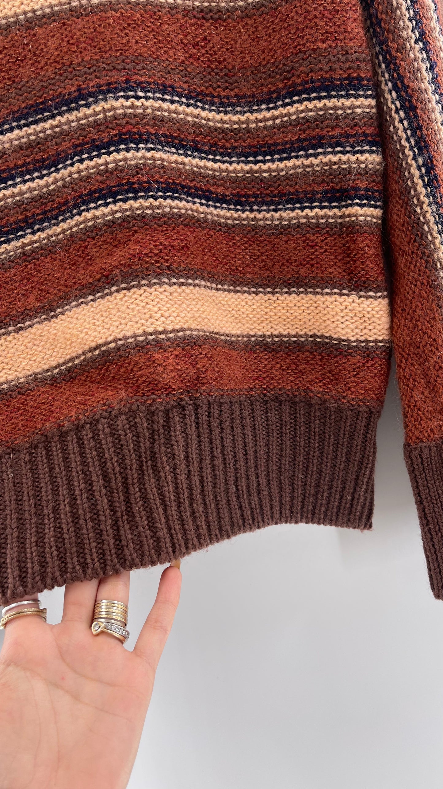 GALMILA Anthropologie Brown Striped Sweater (Medium)