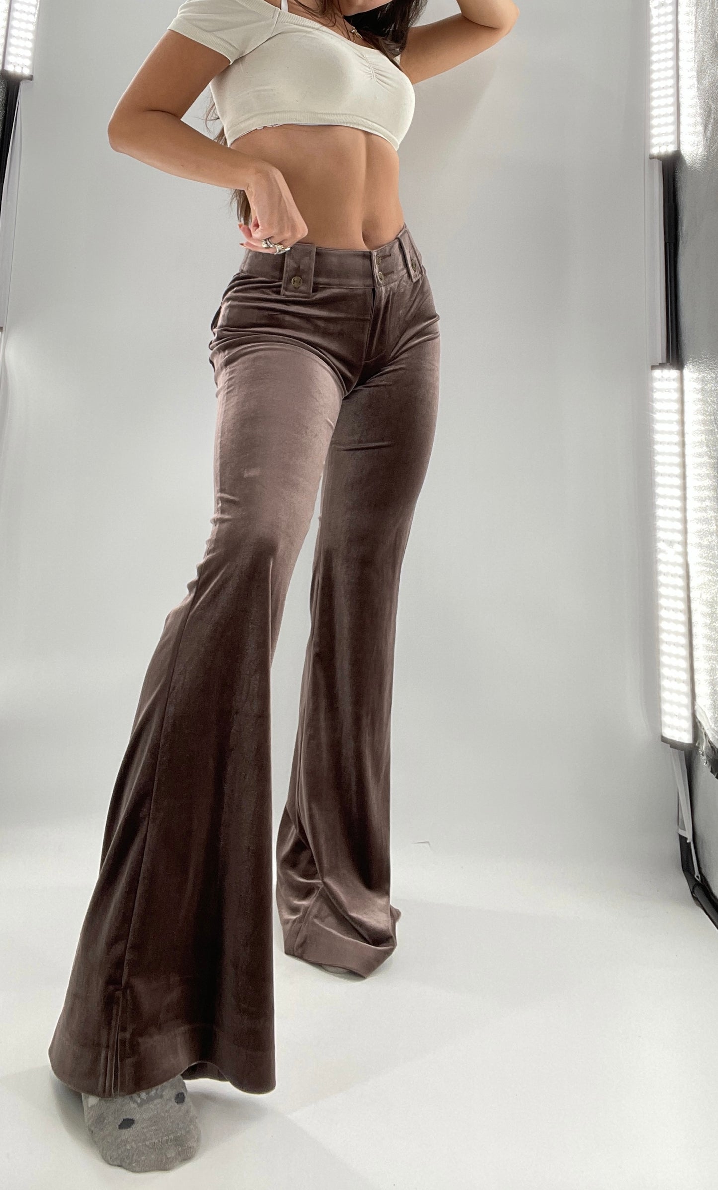 Vintage Tracy Porter Velour Yoga Pants/ Kick Flares (26)