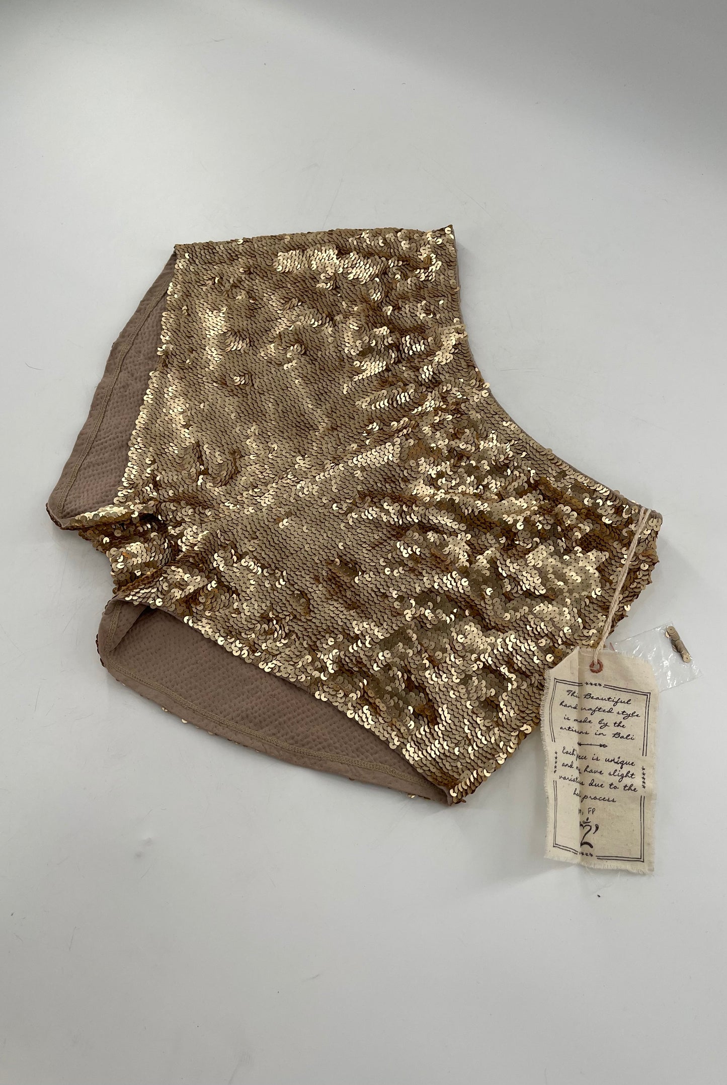 Free People Gold Sequin Shorts Size 2