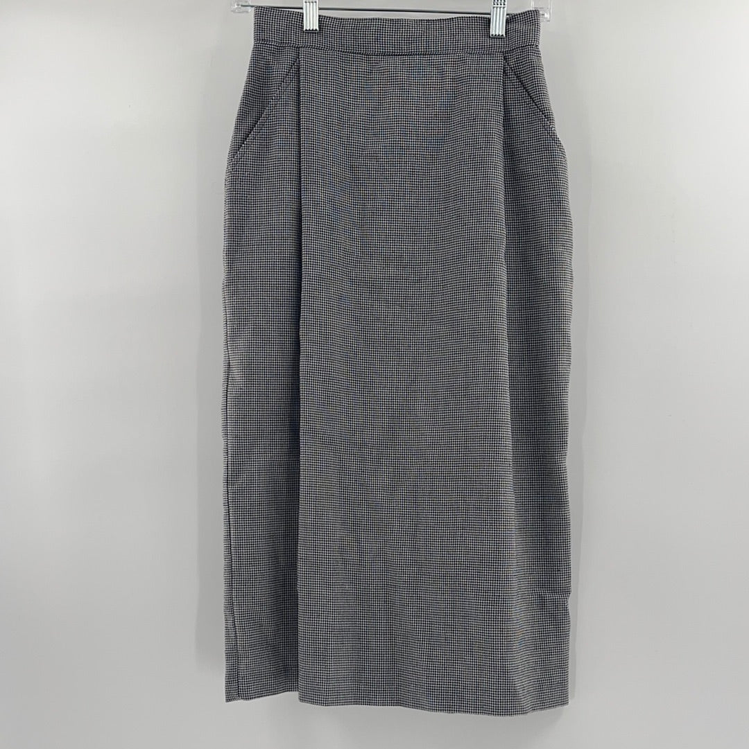 Vintage Star City Micro Houndstooth MIDI Skirt (Size S)