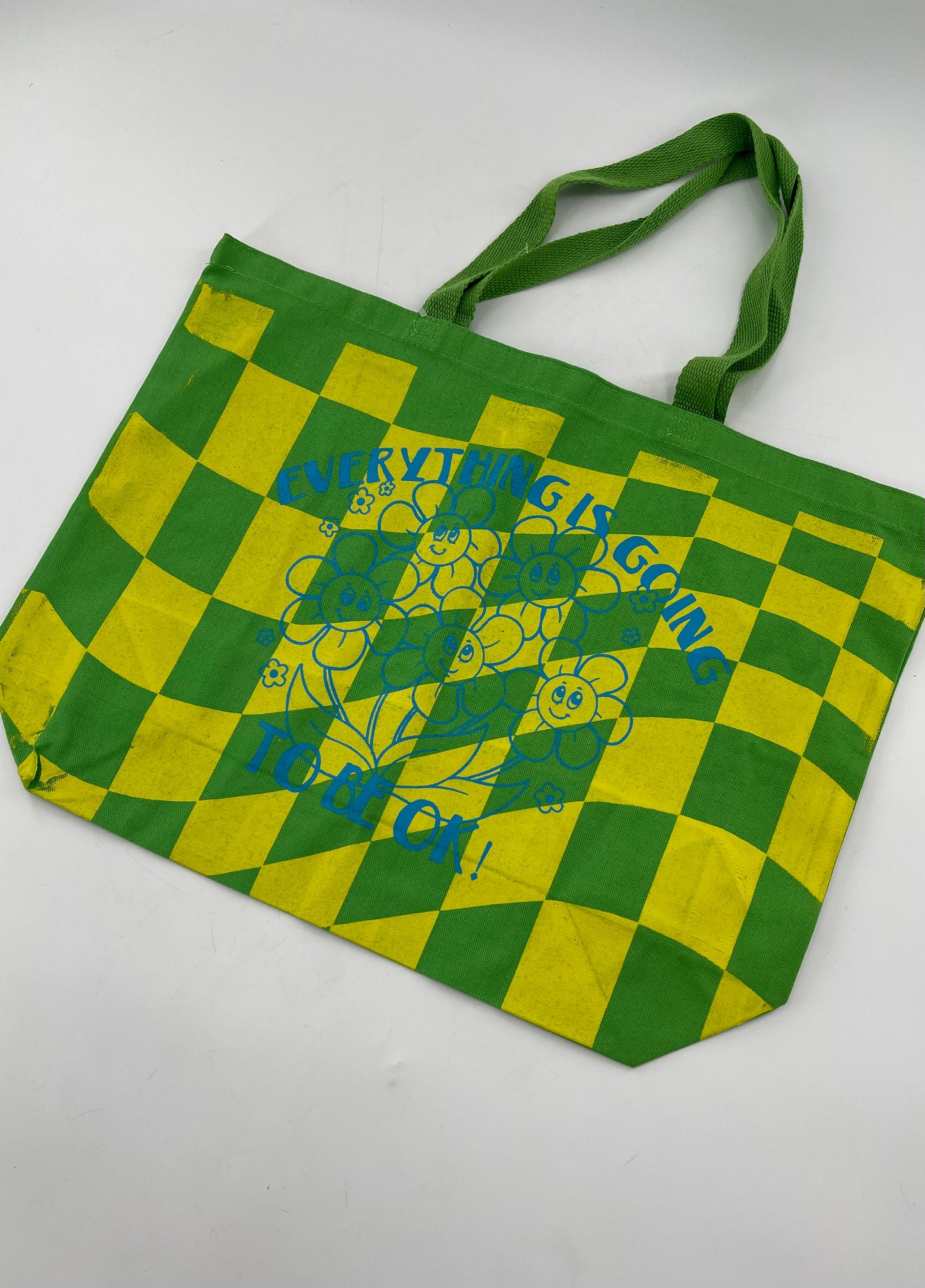 Desert Dreamer Urban Outfitters Checkered Green Canvas Tote