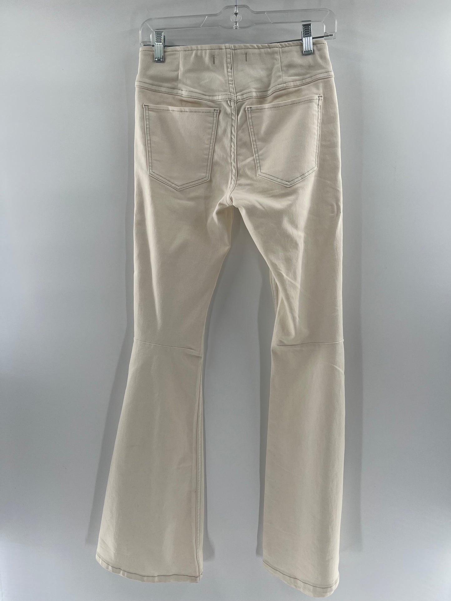 Free People White Elastic Flare Pants (Size W 25)