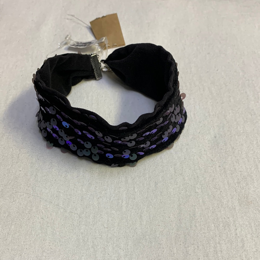 Sequin Black Choker Necklace