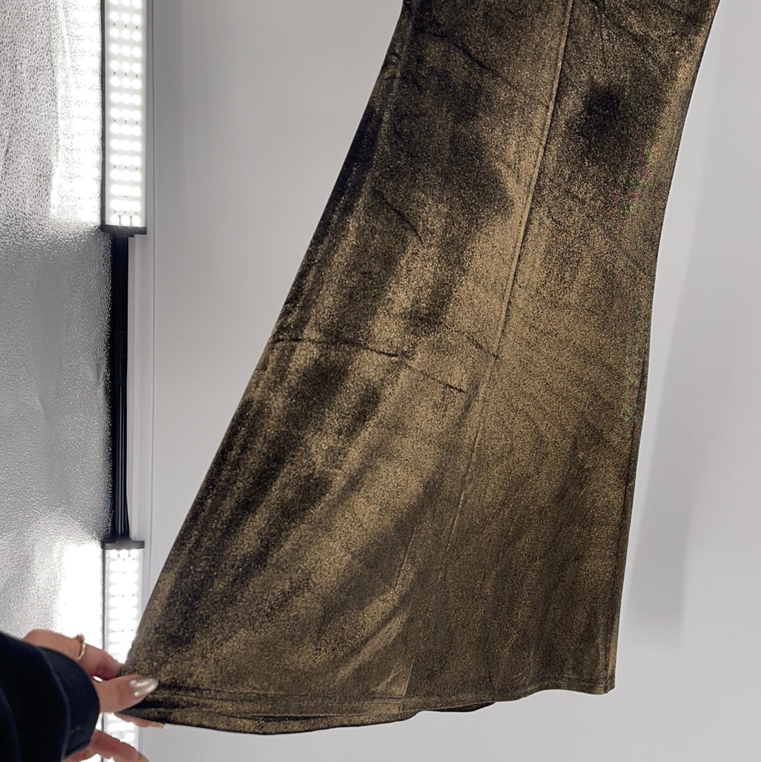 Urban Outfitters - Silence Noise Metallic Gold Velvet Sparkly Dress (Size 2)