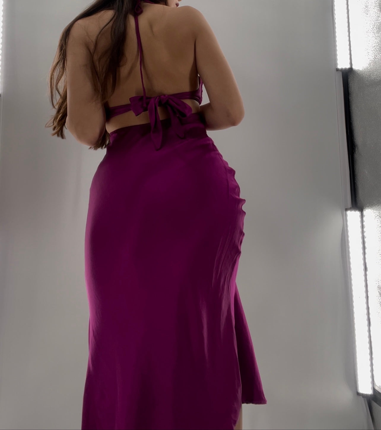 Rays for Days Silky Plum Toned MIDI (XS)