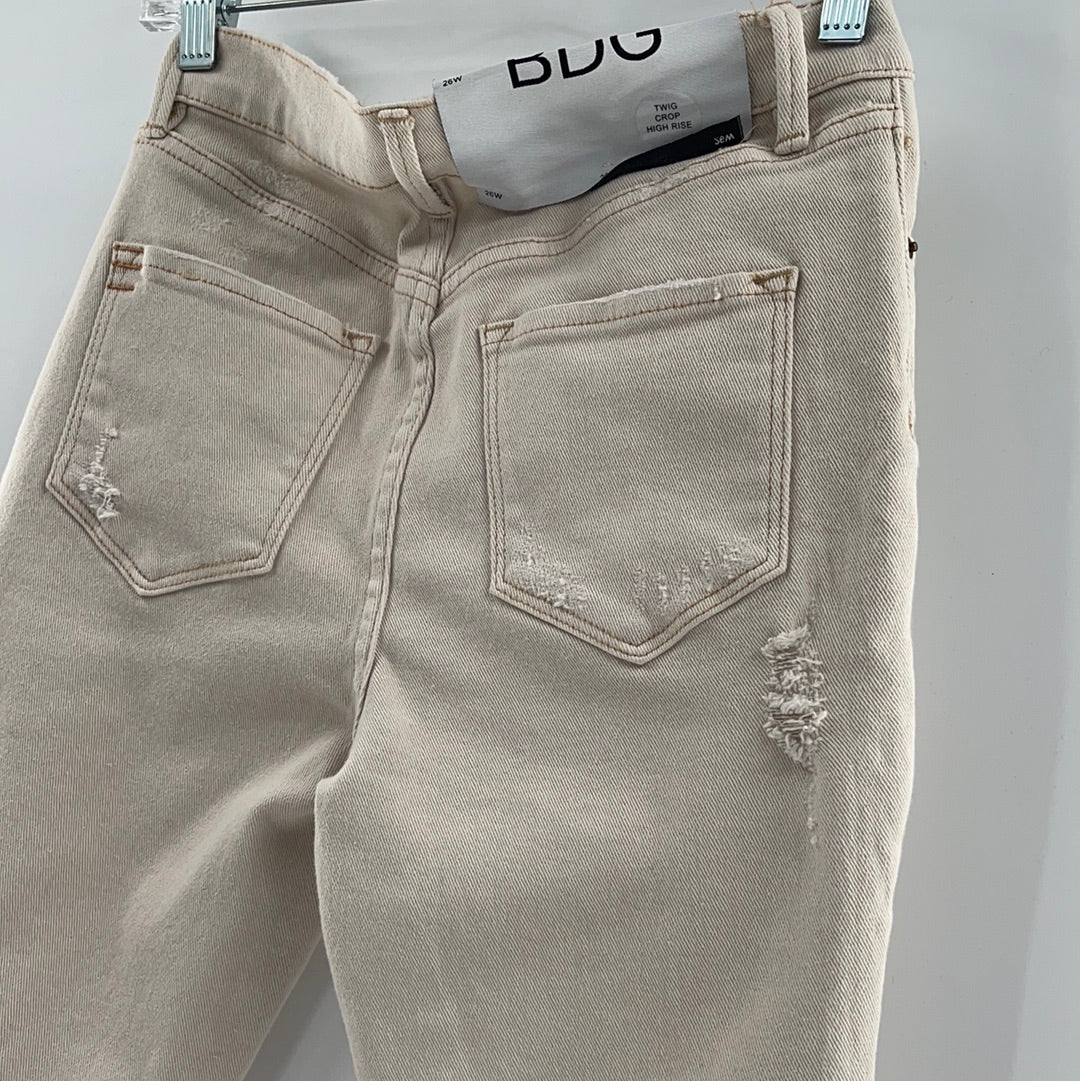 BDG/Urban Outfitters Cream/Off-White Ripped Jeans Raw Cut Hem (Size 25W)