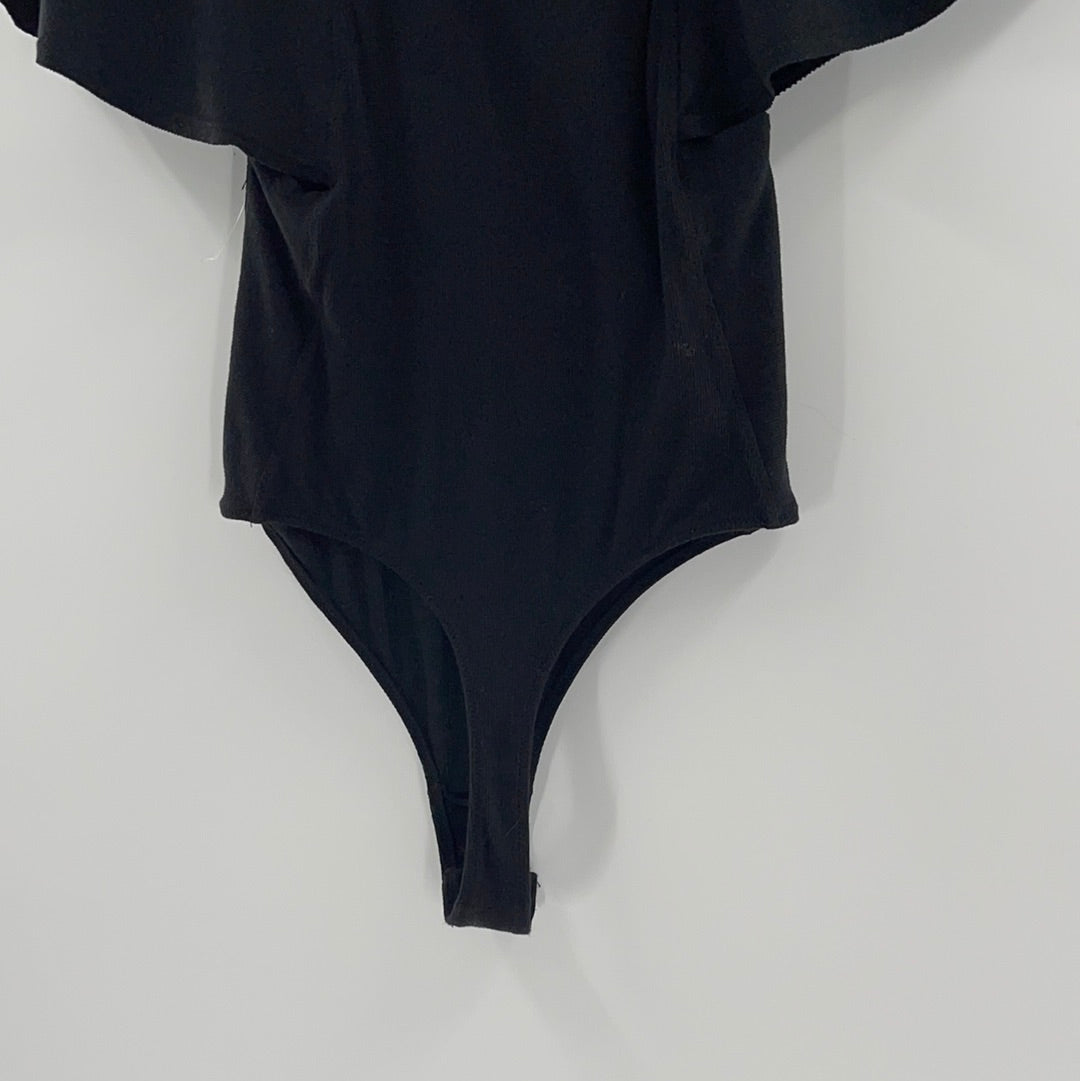 Intimately Free People Black Batwing Sleeve Bodysuit (S)