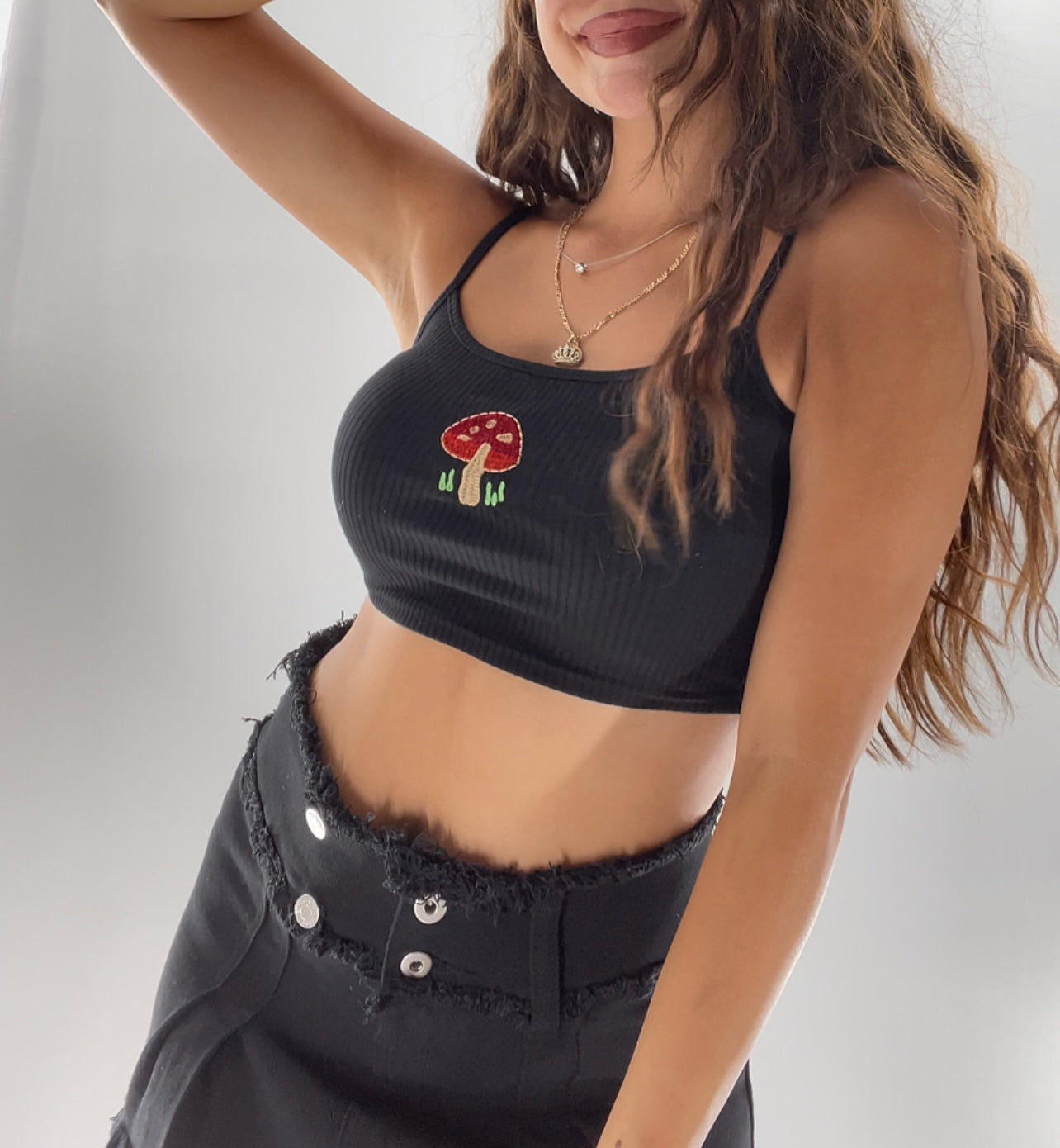 Cropped Ribbed Mushroom Tank (XS)