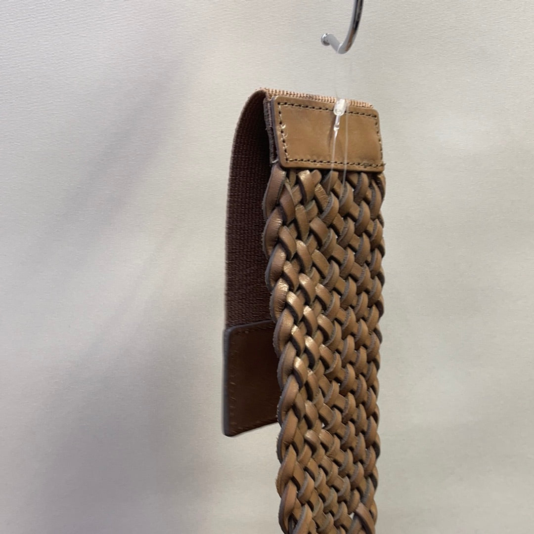 Genuine Leather Braid and Twist Snap On Belt