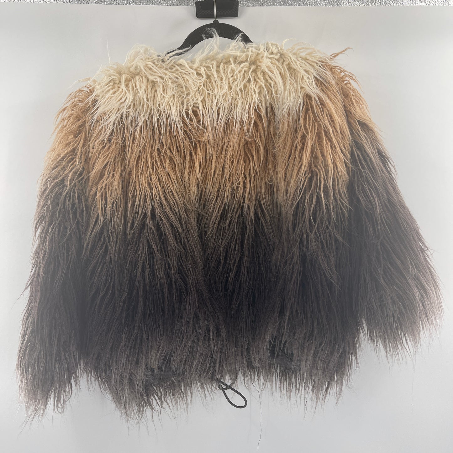 Free People One Terra Faux Fur Shaggy Ombre Coat Brow (Size M)