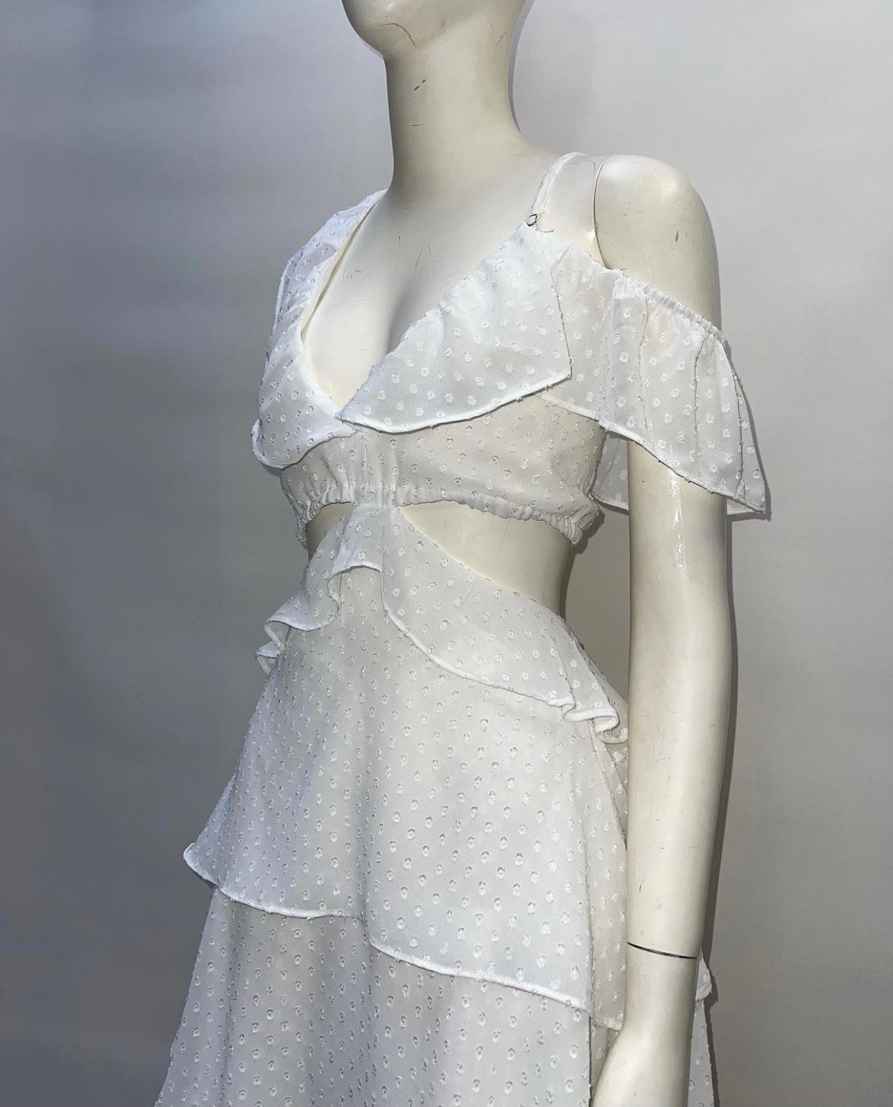 Lioness White Flamenco Dress (L)