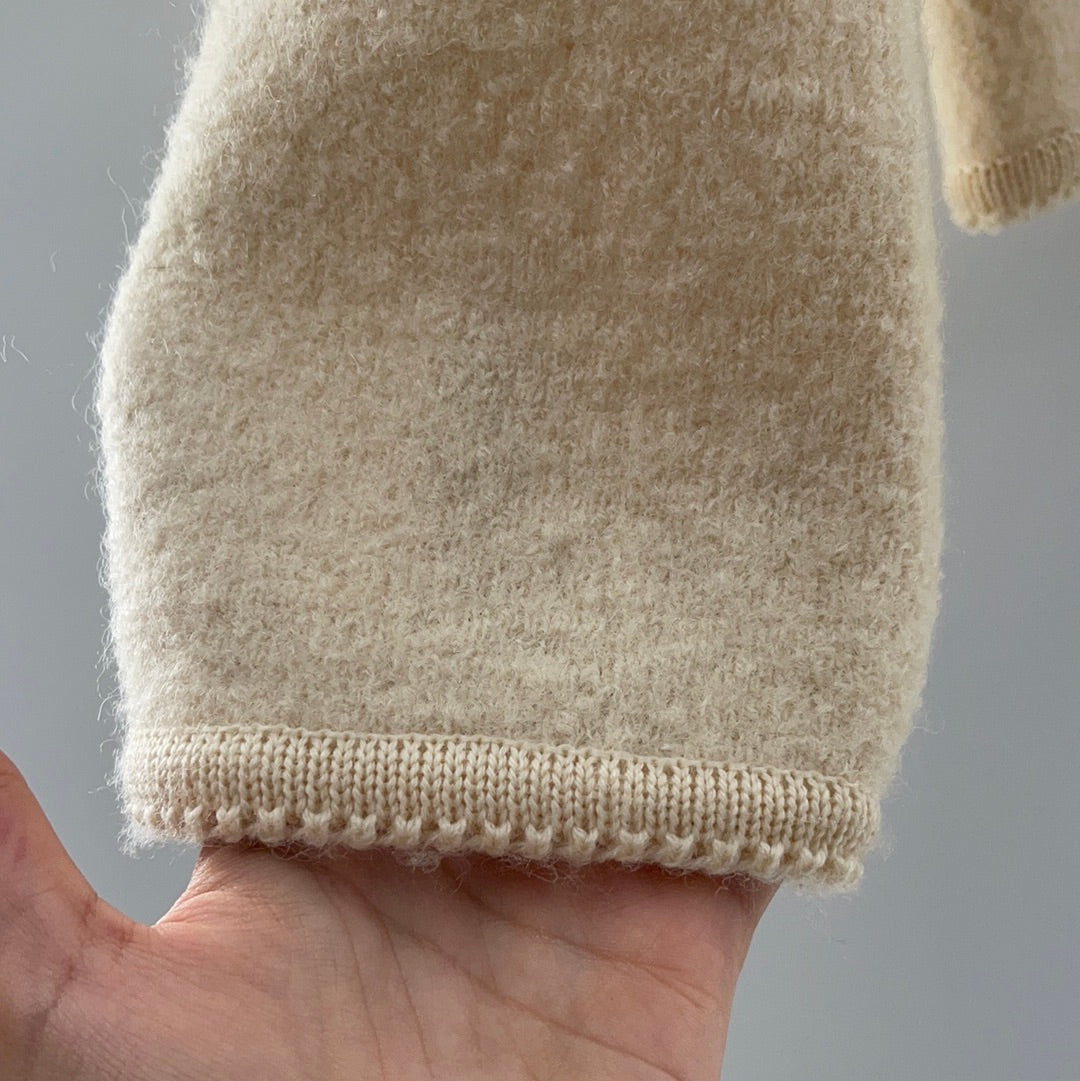 Ashley 100% Wool Cream Cardigan With Silver Buttons (Size 11/12)