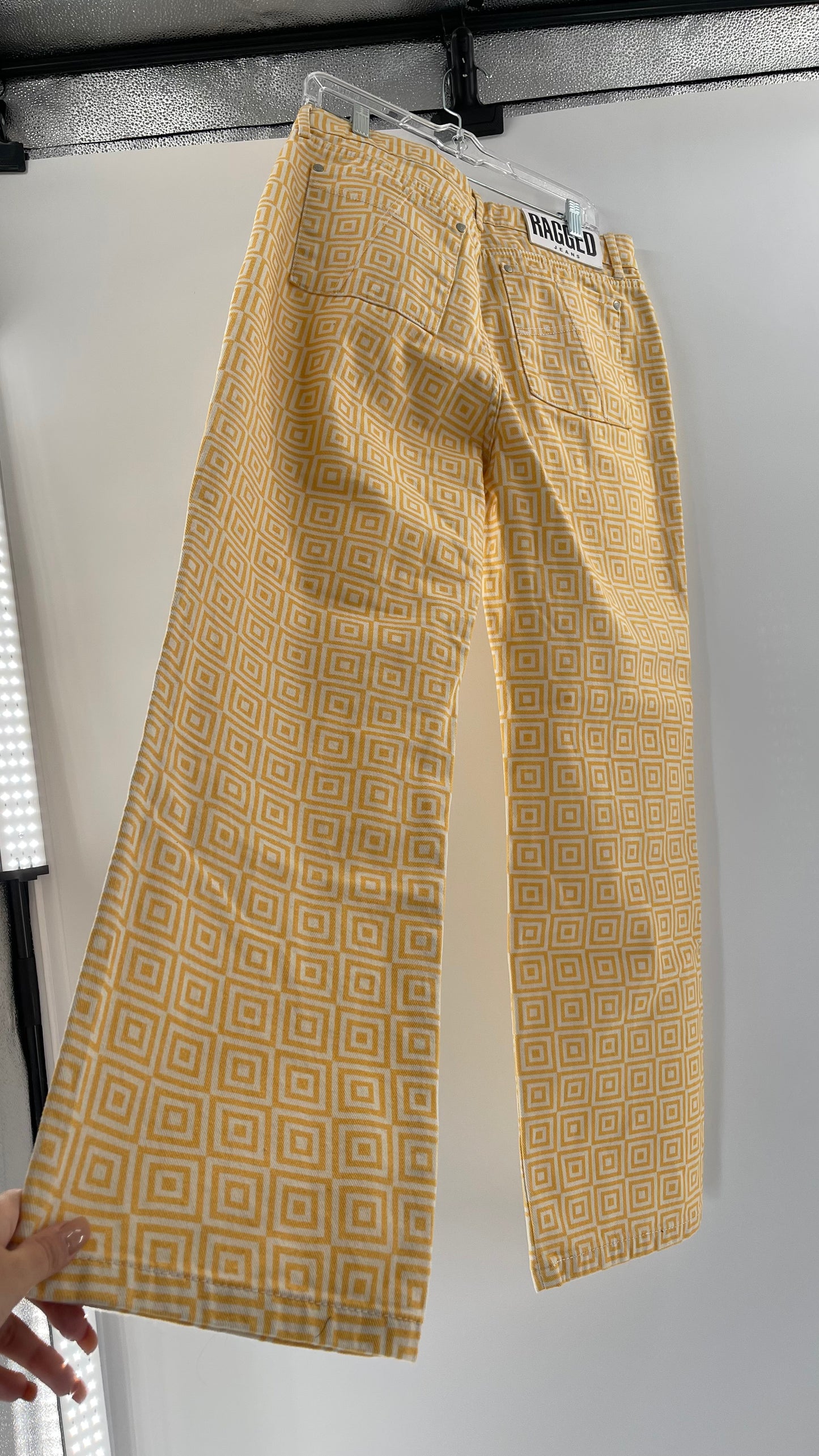 Ragged Priest White/Yellow Square Straight Legs (34)