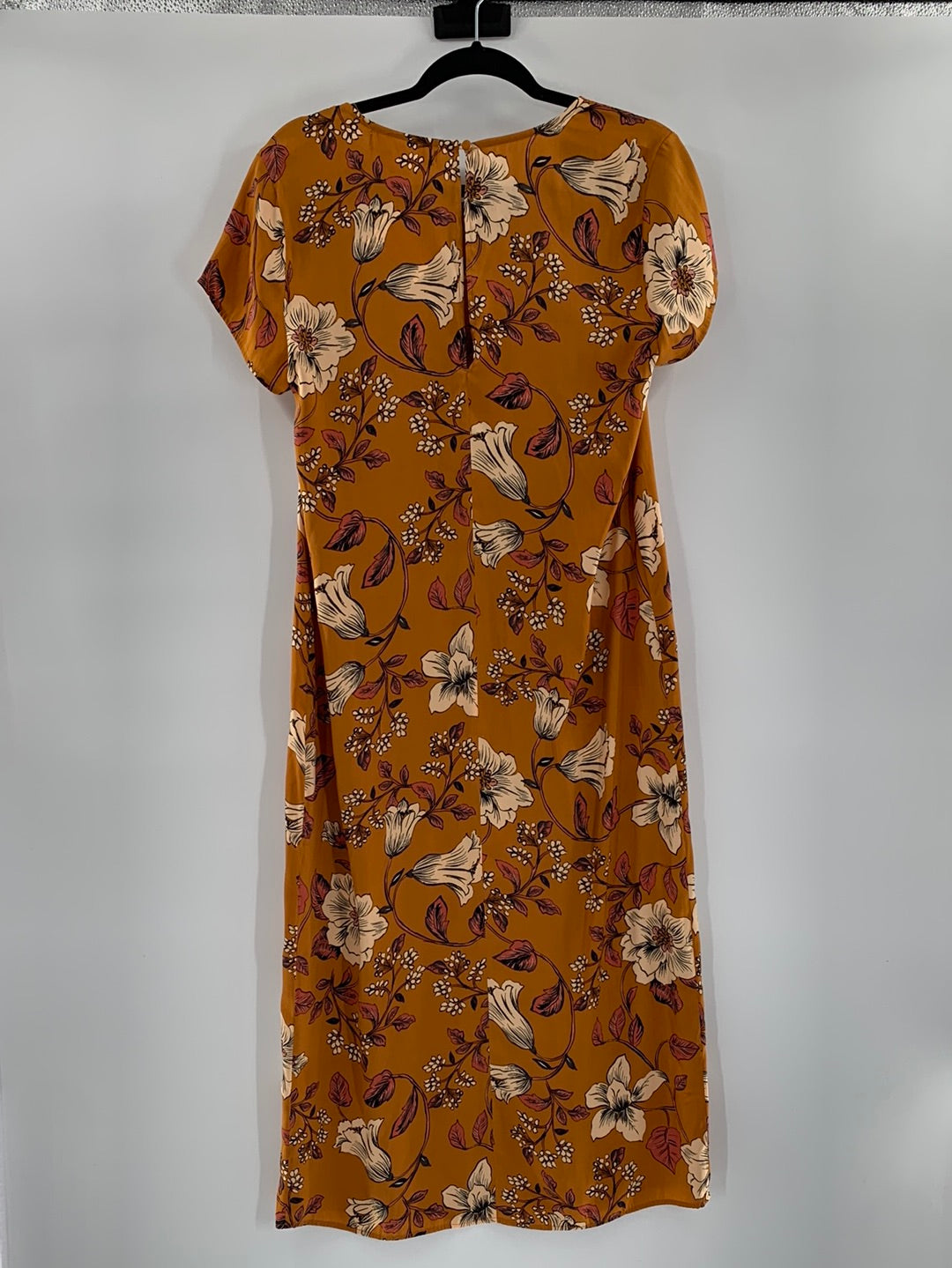 Saltwater Anthropologie - Brown / Burnt Orange Flower Maxi Dress (Size Medium)