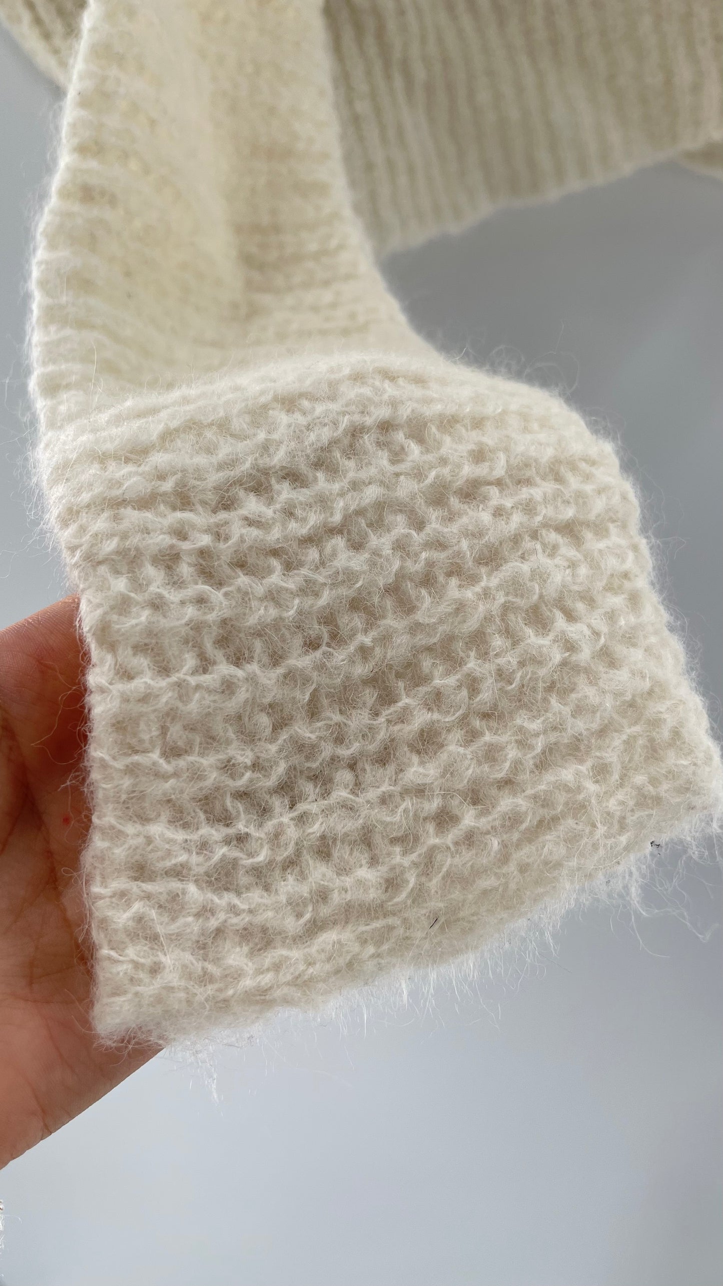 Free People White 89% Alpaca Sweater (XS)