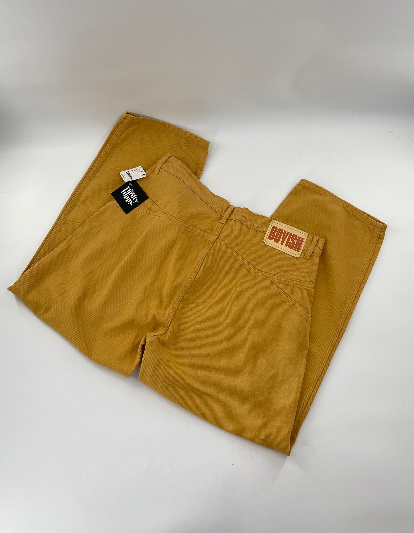 BOYISH Free People Mustard Yellow Straight Leg Jeans (32)