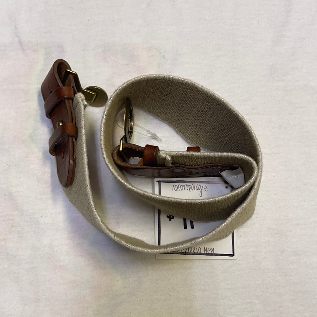 Anthropologie Elastic Tan Mild Sparkly Belt