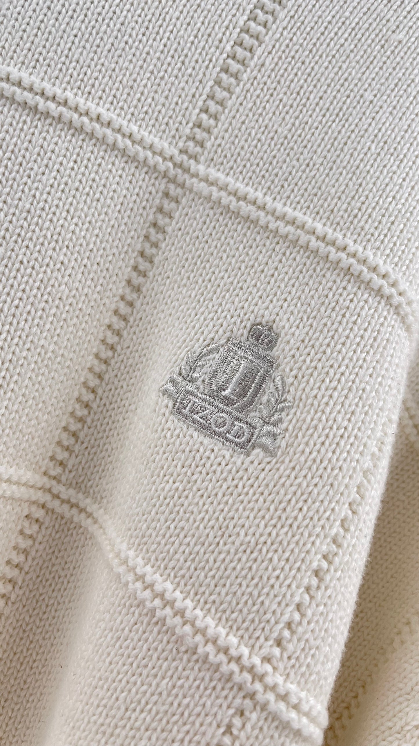 Vintage IZOD Cream Square Stitch Sweater (XL)
