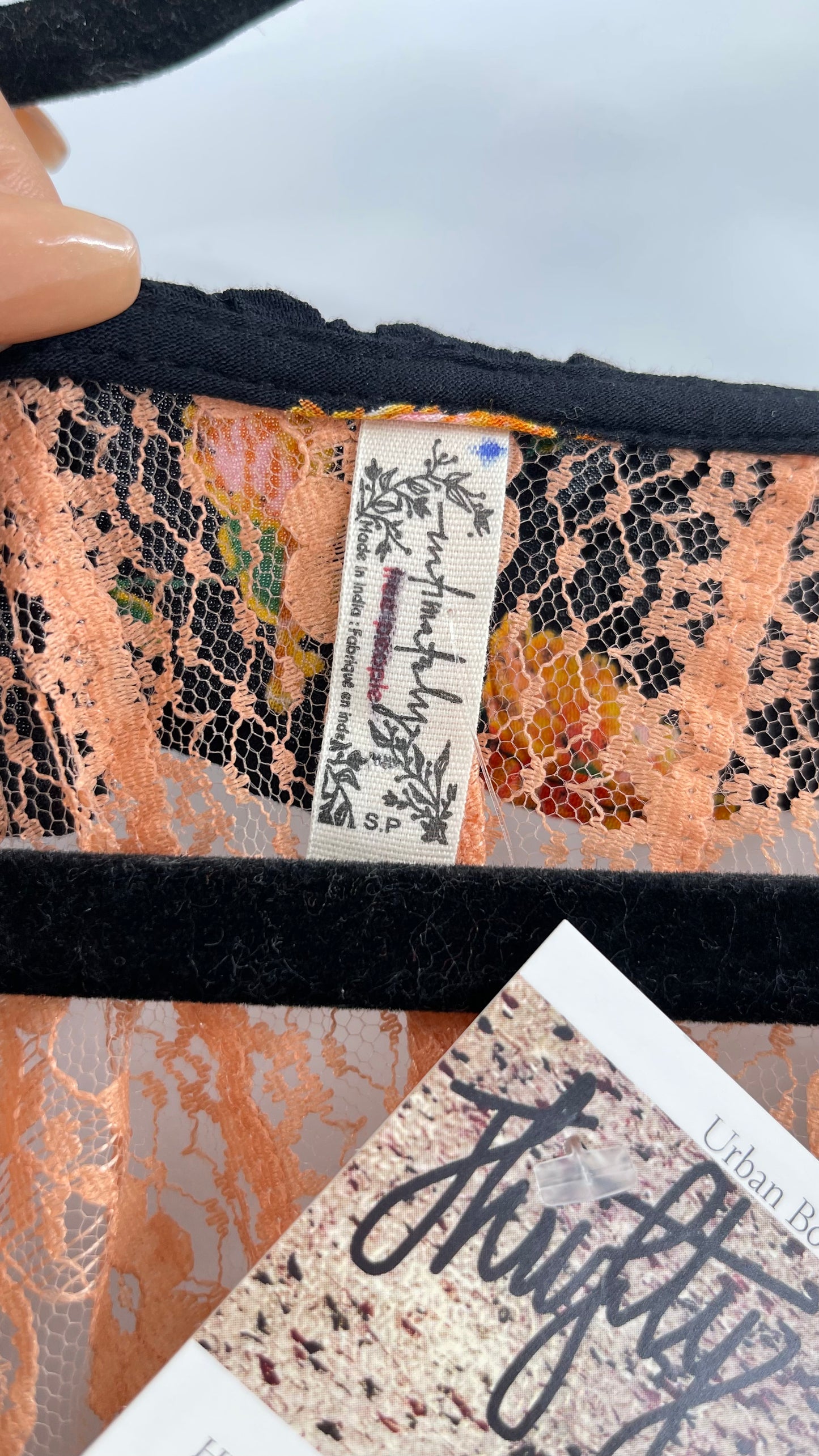 Intimately Free People Orange Floral Bodysuit (Small)