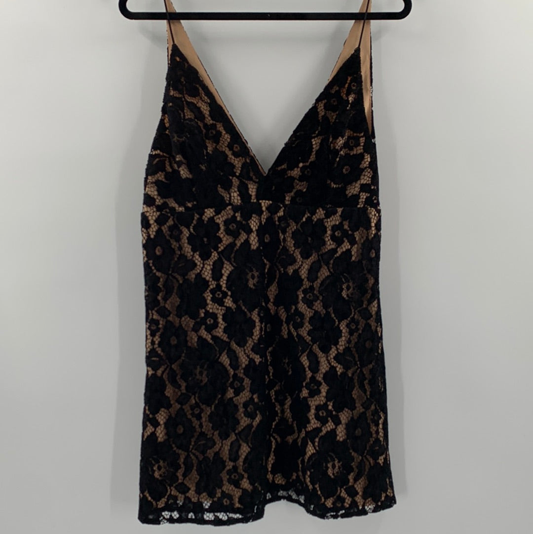 Free People Black/Nude Lace Mini (10)
