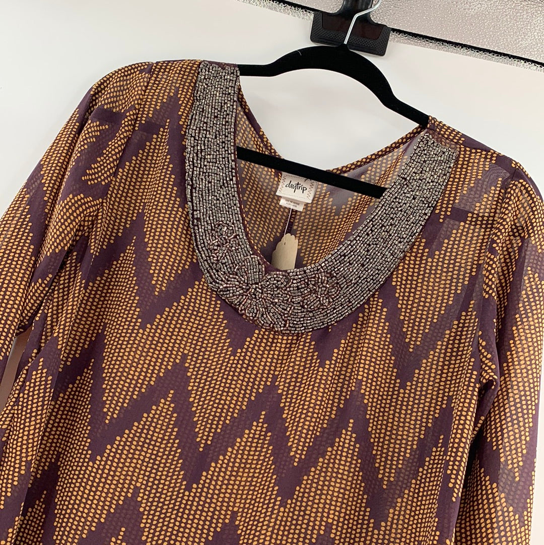 DayTrip Embellished Chevron Blouse (M)