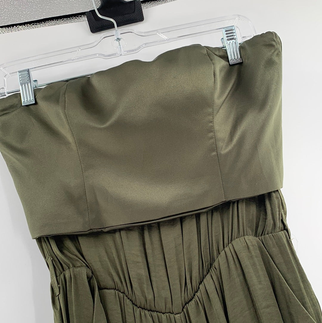 Bardot - Pleated Olive Green Romper (size 6)