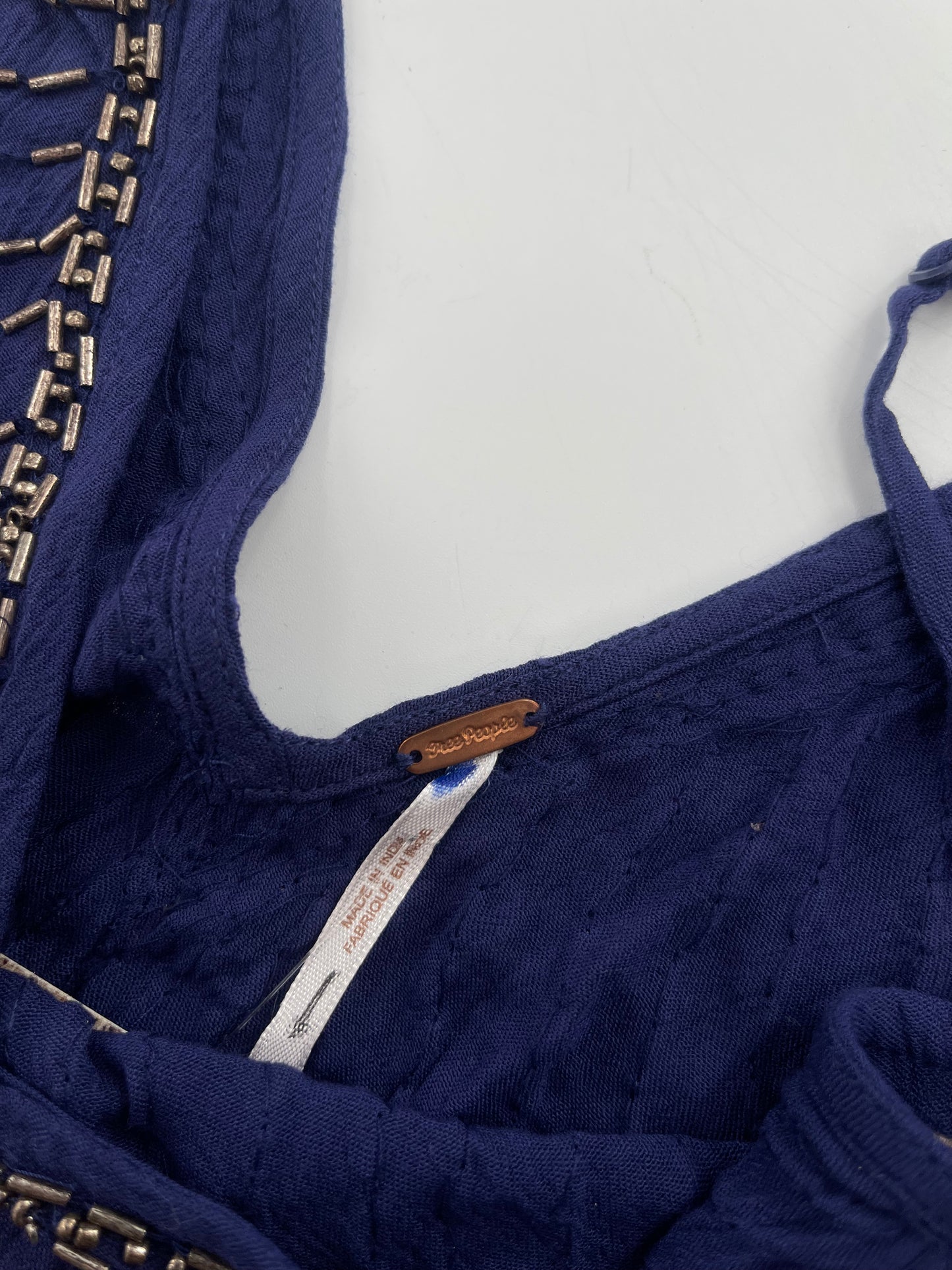 Free People Navy Beaded Tank (XS)