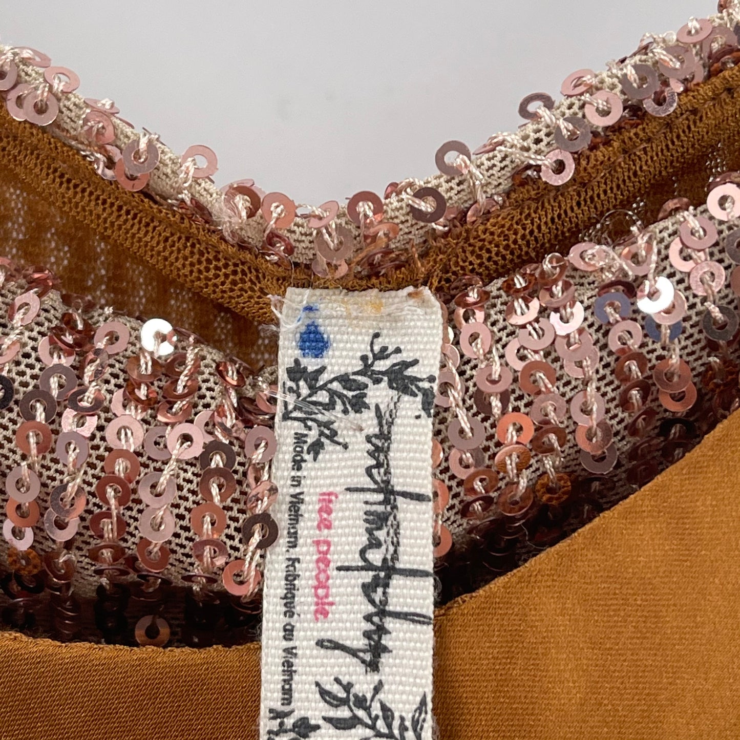 Intimately Free People Bronze Sequin/Satin Tank (XS)