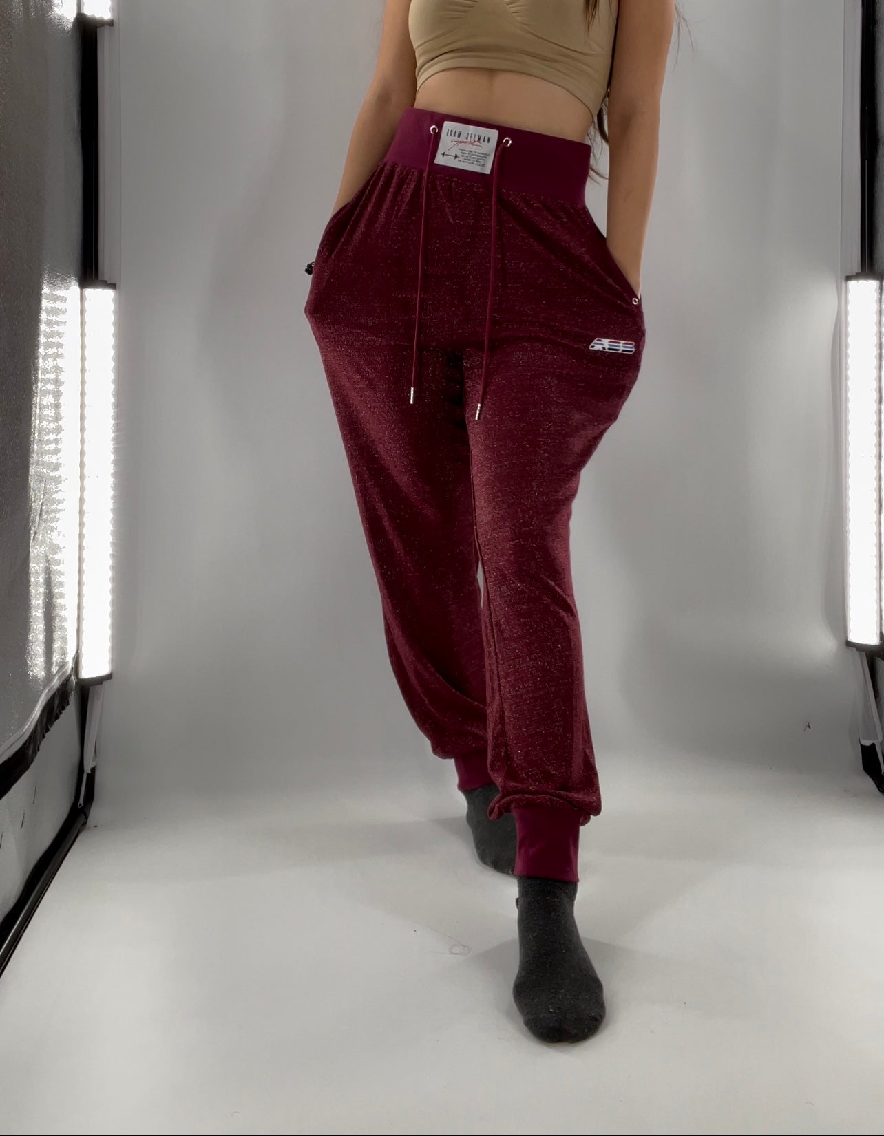 Adam Selman Sport Cranberry Toned Joggers (Medium)