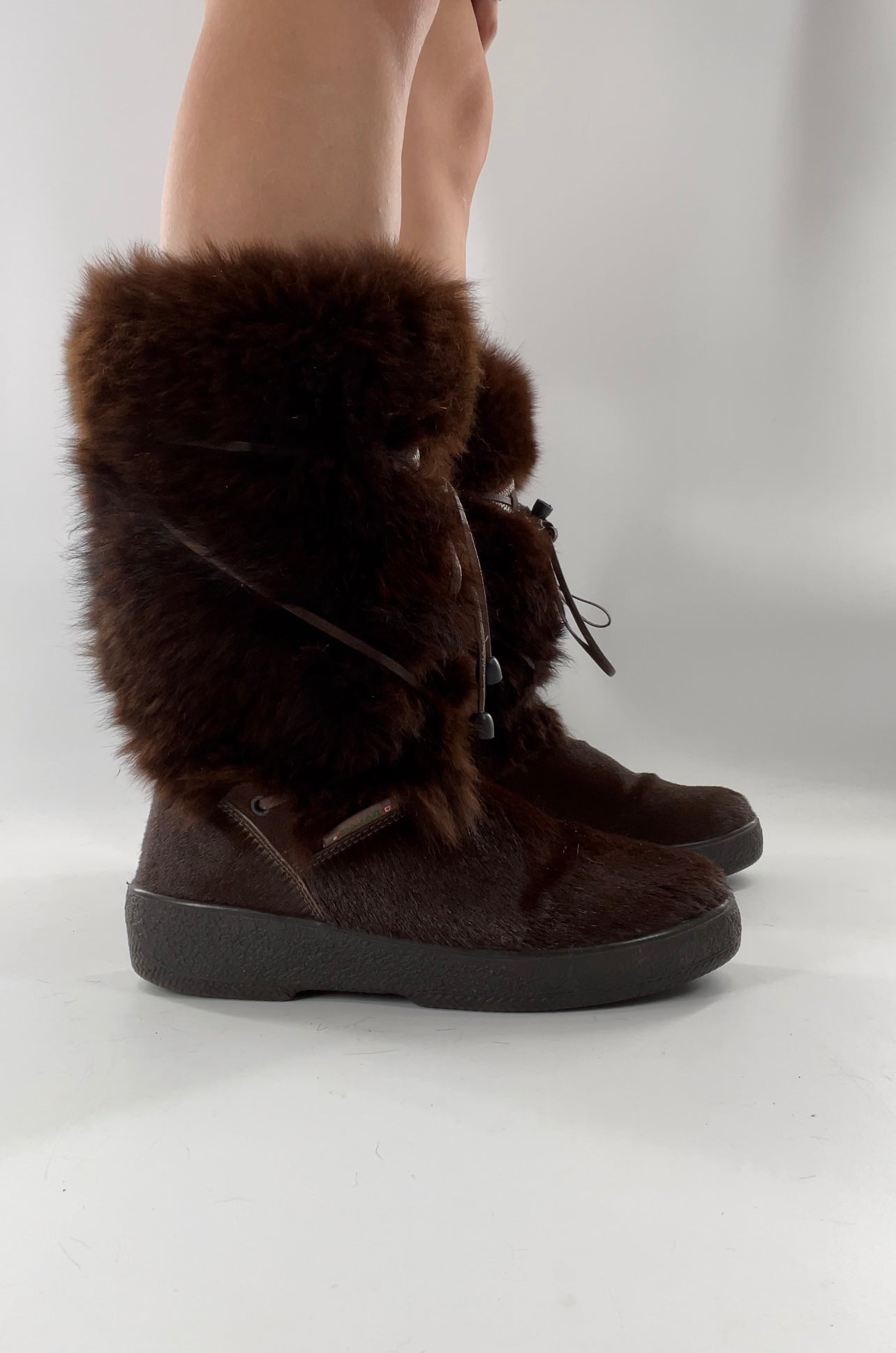 Pajar Vintage Brown Fur Boots - Made In Italy - Size 40